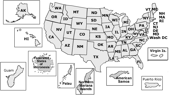 Usa Map Initials